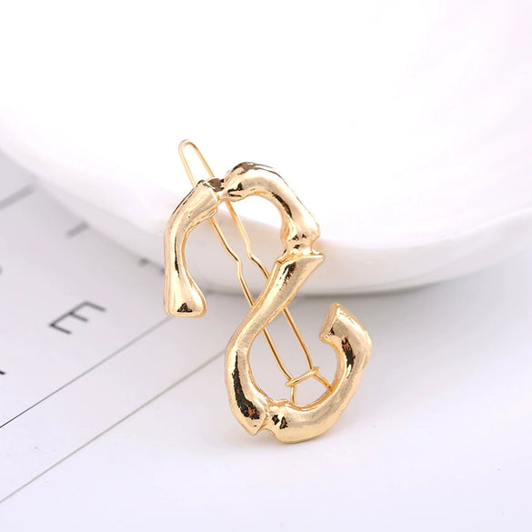 Wholesale Alloy Hairpin With Goldplated Letter And Plaid Pattern Popular Frog Clip Jewelry For Women