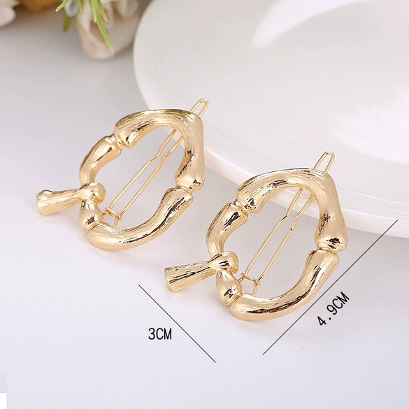 Wholesale Alloy Hairpin With Goldplated Letter And Plaid Pattern Popular Frog Clip Jewelry For Women