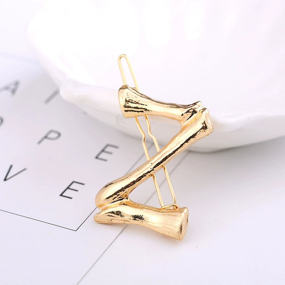 Wholesale Alloy Hairpin With Goldplated Letter And Plaid Pattern Popular Frog Clip Jewelry For Women