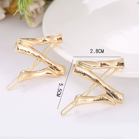 Wholesale Alloy Hairpin With Goldplated Letter And Plaid Pattern Popular Frog Clip Jewelry For Women