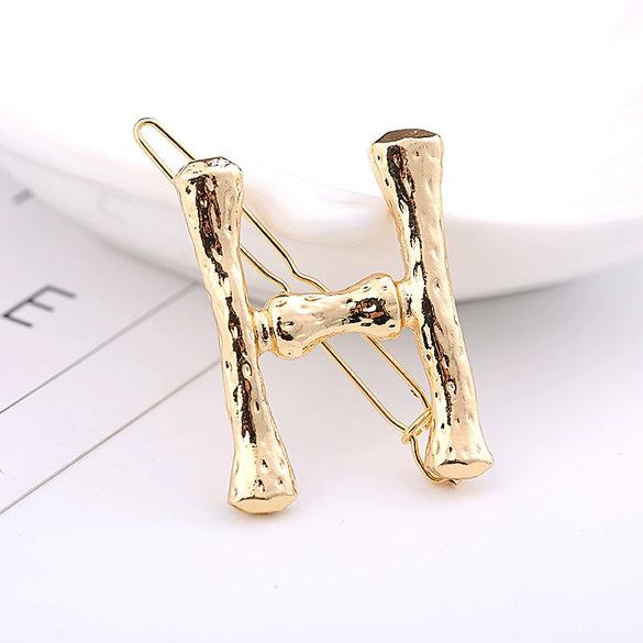 Wholesale Alloy Hairpin With Goldplated Letter And Plaid Pattern Popular Frog Clip Jewelry For Women