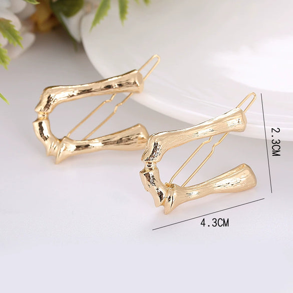 Wholesale Alloy Hairpin With Goldplated Letter And Plaid Pattern Popular Frog Clip Jewelry For Women