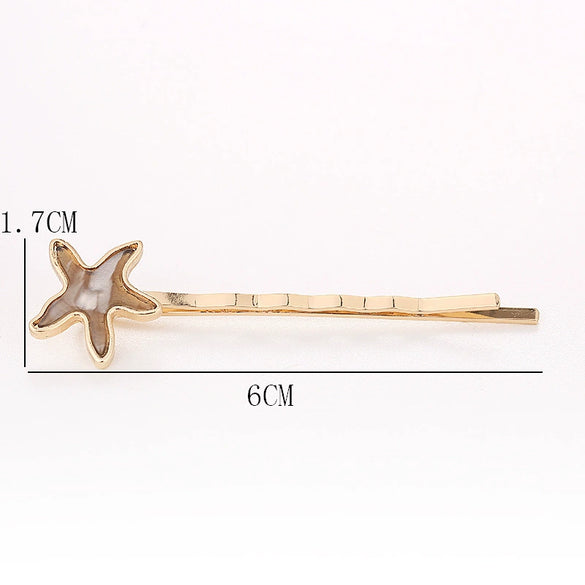 Wholesale Alloy Hairpin With Starfish Shell Design And Electroplating Treatment For Women