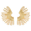 Wholesale Alloy Half Sunflower Women's Ear Jewelry With Electroplating And Vintage Metallic Style