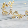 Wholesale Alloy Handmade Bride Leaf Headdress With Rhinestone Crown For Women