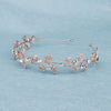 Wholesale Alloy Handmade Bride Leaf Headdress With Rhinestone Crown For Women