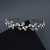 Wholesale Alloy Handmade Bride Leaf Headdress With Rhinestone Crown For Women