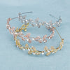 Wholesale Alloy Handmade Bride Leaf Headdress With Rhinestone Crown For Women