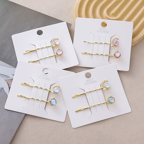 Wholesale Alloy Handmade Cute Galaxy Starry Sky Fantasy Forest Onepiece Hair Clip For Women