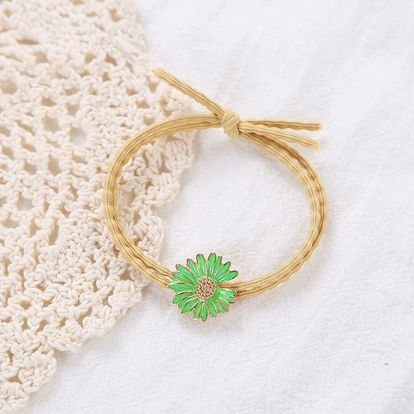 Wholesale Alloy Handmade Daisy Flower Hair Rope Headband Bow For Girls