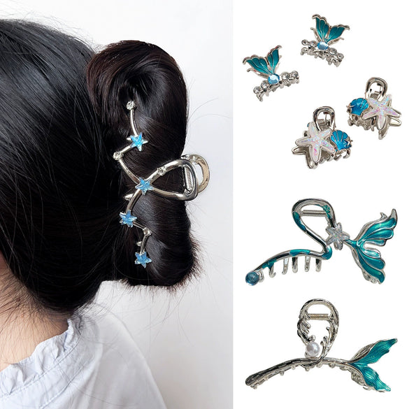 Wholesale Alloy Handmade Fishtail Starfish Hair Accessories For Women Metal Grab Clip And Hairpin