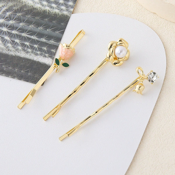 Wholesale Alloy Handmade Onepiece Clip Hairpin With Plants And Flowers Style For Women