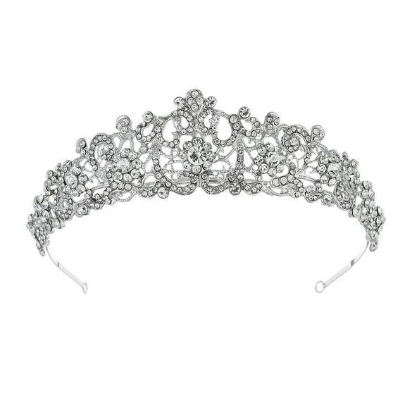 Wholesale Alloy Handmade Retro Baroque Round Cake Crown Diamond Headband Women's Hair Accessories