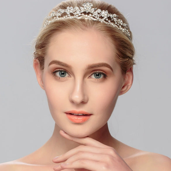 Wholesale Alloy Handmade Rhinestone Bridal Crown Hair Accessories For Women