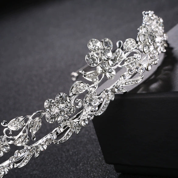 Wholesale Alloy Handmade Rhinestone Bridal Crown Hair Accessories For Women