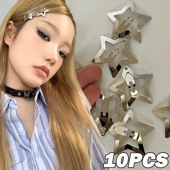 Wholesale Alloy Handmade Sweet Fivepointed Star Bb Hair Clips For Women