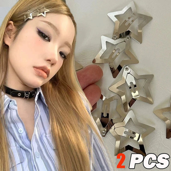 Wholesale Alloy Handmade Sweet Fivepointed Star Bb Hair Clips For Women