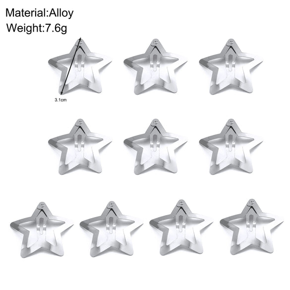 Wholesale Alloy Handmade Sweet Fivepointed Star Bb Hair Clips For Women