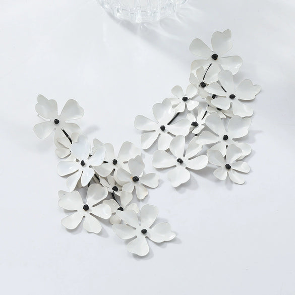 Wholesale Alloy Handwoven Knot Paint Flower Earrings For Women Cute Style Handmade