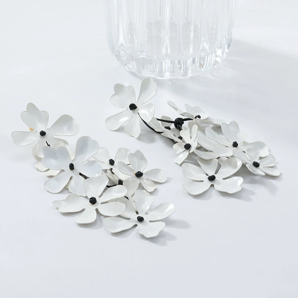 Wholesale Alloy Handwoven Knot Paint Flower Earrings For Women Cute Style Handmade