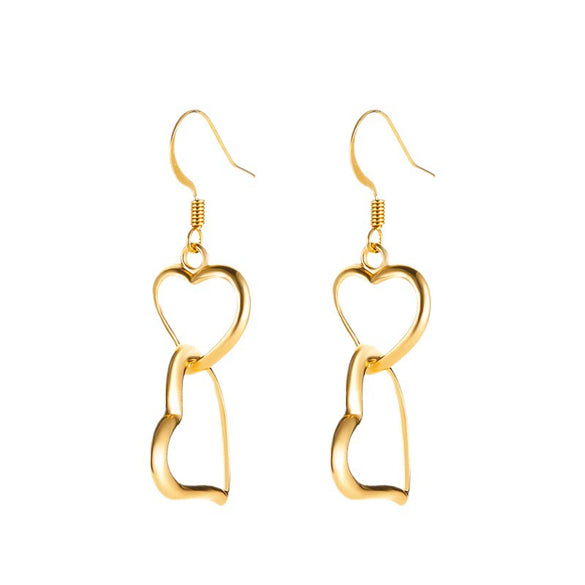 Wholesale Alloy Heart Earrings With Electroplating Treatment Simple Style