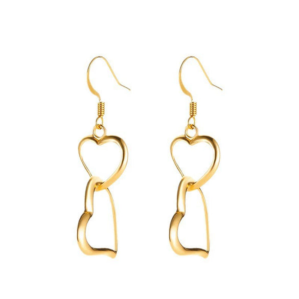 Wholesale Alloy Heart Earrings With Electroplating Treatment Simple Style