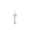 Wholesale Alloy Heart Key Necklace Pendant With Microinlaid Zircon Electroplating Geometric Light Luxury Style