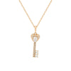 Wholesale Alloy Heart Key Necklace Pendant With Microinlaid Zircon Electroplating Geometric Light Luxury Style