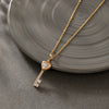 Wholesale Alloy Heart Key Necklace Pendant With Microinlaid Zircon Electroplating Geometric Light Luxury Style