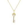 Wholesale Alloy Heart Key Necklace Pendant With Microinlaid Zircon Electroplating Geometric Light Luxury Style
