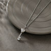 Wholesale Alloy Heart Key Necklace Pendant With Microinlaid Zircon Electroplating Geometric Light Luxury Style
