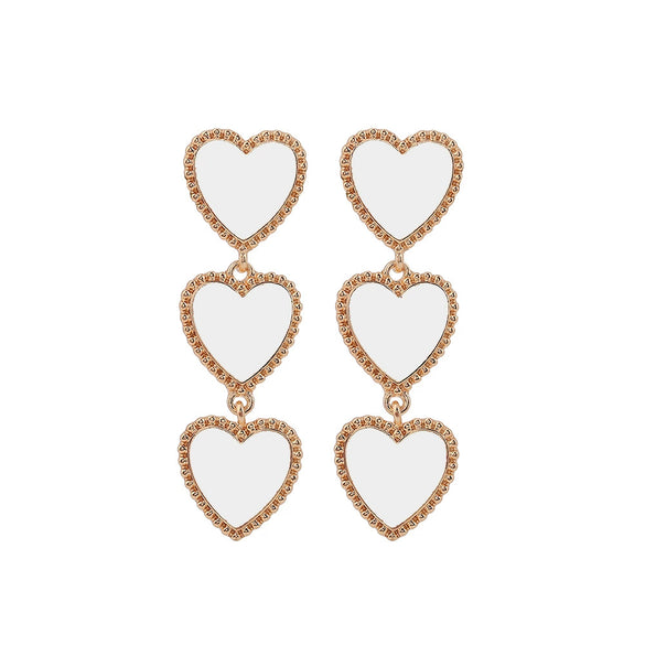 Wholesale Alloy Heart Pattern Dripping Oil Style Women's Earrings