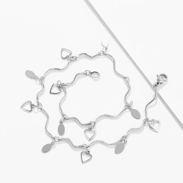 Wholesale Alloy Heart Pattern Tassel Anklet For Women