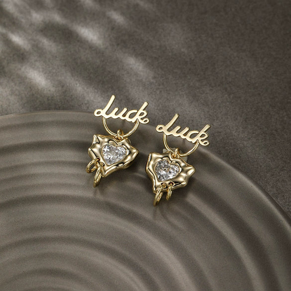 Wholesale Alloy Heart Shape Micropaved Zircon Women's Earrings