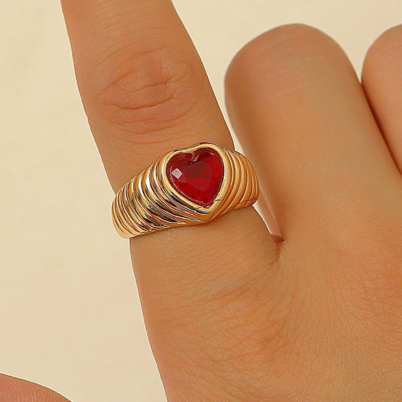 Wholesale Alloy Heart Shape Oil Drop Style Women's Ring