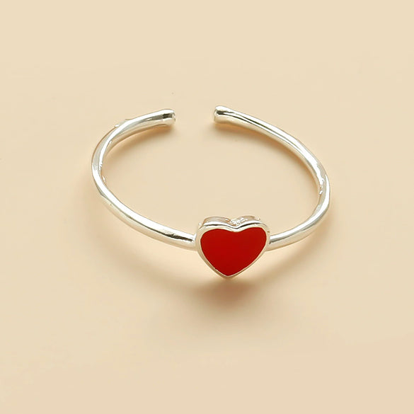 Wholesale Alloy Heart Shape Oil Drop Style Women's Ring