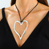 Wholesale Alloy Heart Shape Pendant Necklace With Thread Rope Chain And Electroplating Treatment