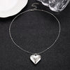 Wholesale Alloy Heart Shape Pendant Necklace With Thread Rope Chain And Electroplating Treatment