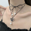Wholesale Alloy Heart Shape Pendant Necklace With Thread Rope Chain And Electroplating Treatment
