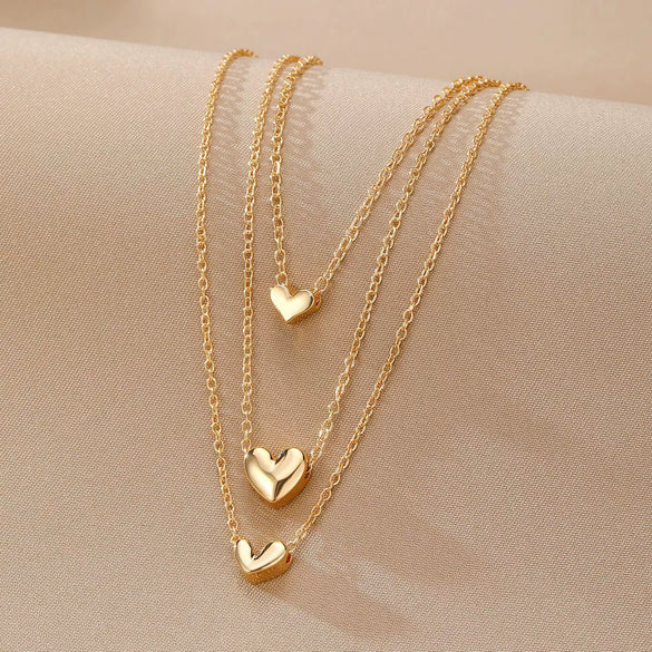 Wholesale Alloy Heart Shape Pendant O Word Chain Necklace With Electroplating For Women