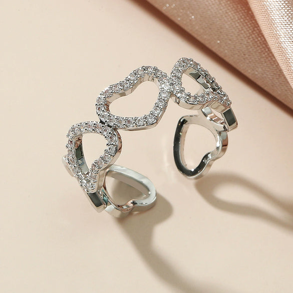 Wholesale Alloy Heart Shaped Electroplated Ring For Women And Unisex