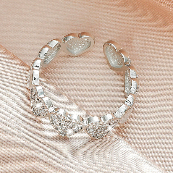 Wholesale Alloy Heart Shaped Electroplated Ring For Women And Unisex