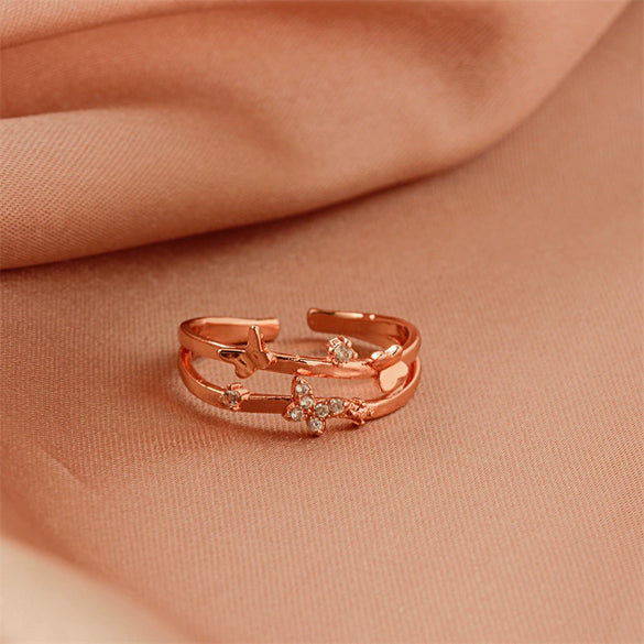 Wholesale Alloy Heart Shaped Electroplated Ring For Women And Unisex