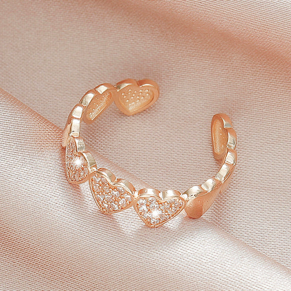 Wholesale Alloy Heart Shaped Electroplated Ring For Women And Unisex