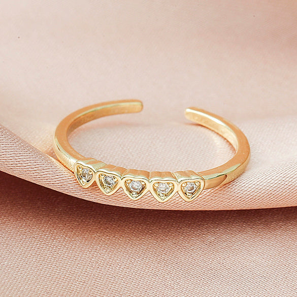 Wholesale Alloy Heart Shaped Electroplated Ring For Women And Unisex