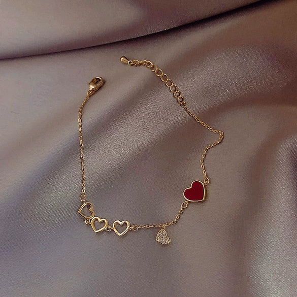 Wholesale Alloy Heart Sweet Style Electroplated Women's Bracelet