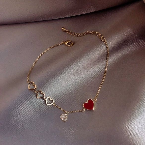 Wholesale Alloy Heart Sweet Style Electroplated Women's Bracelet