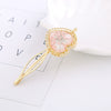 Wholesale Alloy Heartshaped Dried Flower Hairpin French Retro Style Electroplated Hair Accessories For Women