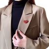 Wholesale Alloy Heartshaped Red Diamond Brooch For Women With Electroplating Process