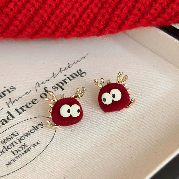 Wholesale Alloy High Sense Retro Geometric Electroplated Red Tassel Women's Earrings